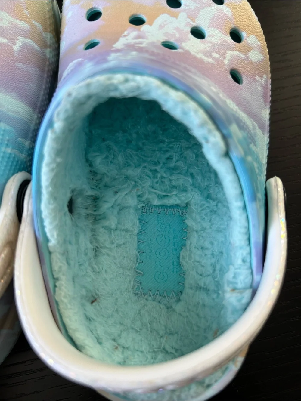 Crocs classic lined Kids Tie-Dye Fleece-Lined Clog - Blue/Purple/Pink